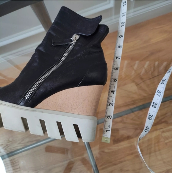 GABRIELLA MICHEL Open Toe Lug Soles Y2K chunky platform wedge Boot Black 39/8.5 - Picture 16 of 16